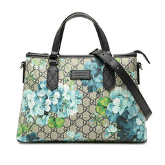 グッチ GGブルームス ハンドバッグ ショルダーバッグ 2WAY 429019 ベージュ ネイビー PVC レザー レディース GUCCI 【中古】