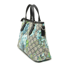 グッチ GGブルームス ハンドバッグ ショルダーバッグ 2WAY 429019 ベージュ ネイビー PVC レザー レディース GUCCI 【中古】