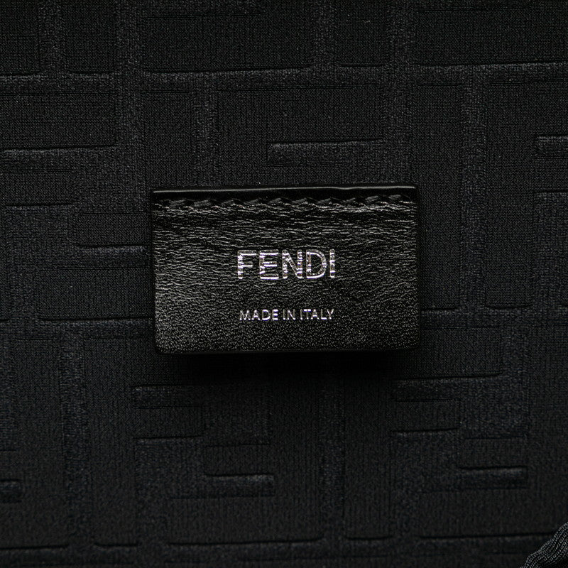 フェンディ ロゴ トランクケース ショルダーバッグ 2WAY 7VV134 イエロー ブラック レザー エナメル レディース FENDI 【中古】