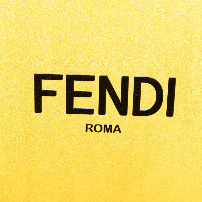フェンディ ロゴ トランクケース ショルダーバッグ 2WAY 7VV134 イエロー ブラック レザー エナメル レディース FENDI 【中古】