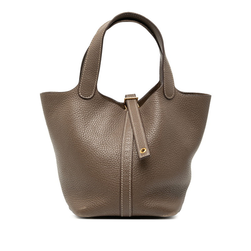 エルメス ピコタンロックPM ハンドバッグ エトゥープ ゴールド金具 トリヨンクレマンス レディース HERMES 【中古】