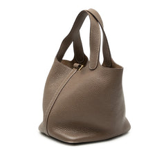 エルメス ピコタンロックPM ハンドバッグ エトゥープ ゴールド金具 トリヨンクレマンス レディース HERMES 【中古】