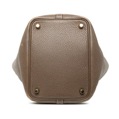 エルメス ピコタンロックPM ハンドバッグ エトゥープ ゴールド金具 トリヨンクレマンス レディース HERMES 【中古】