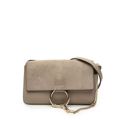 クロエ フェイ Faye 斜め掛け ショルダーバッグ グレージュ レザー スウェード レディース Chloe 【中古】