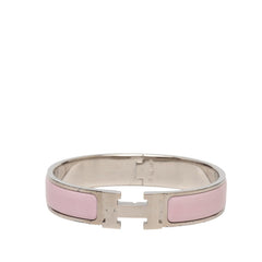 エルメス クリックH PM ブレスレット シルバー ピンク メタル エナメル レディース HERMES 【中古】