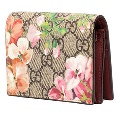 グッチ GGブルームス 二つ折り財布 453176 ベージュ PVC レザー レディース GUCCI 中古