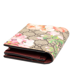 グッチ GGブルームス 二つ折り財布 453176 ベージュ PVC レザー レディース GUCCI 中古