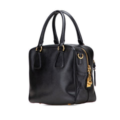 プラダ 三角ロゴプレート ハンドバッグ ショルダーバッグ 2WAY ブラック サフィアーノレザー レディース PRADA 【中古】