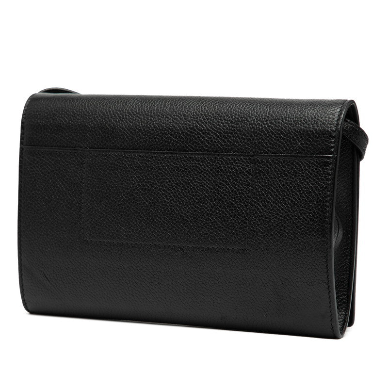 バレンシアガ ロゴ ショルダーバッグ 674892 ブラック レザー レディース BALENCIAGA 【中古】