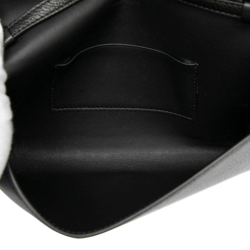 バレンシアガ ロゴ ショルダーバッグ 674892 ブラック レザー レディース BALENCIAGA 【中古】