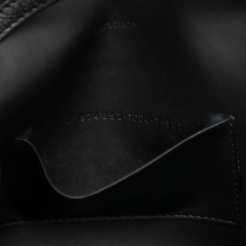 バレンシアガ ロゴ ショルダーバッグ 674892 ブラック レザー レディース BALENCIAGA 【中古】