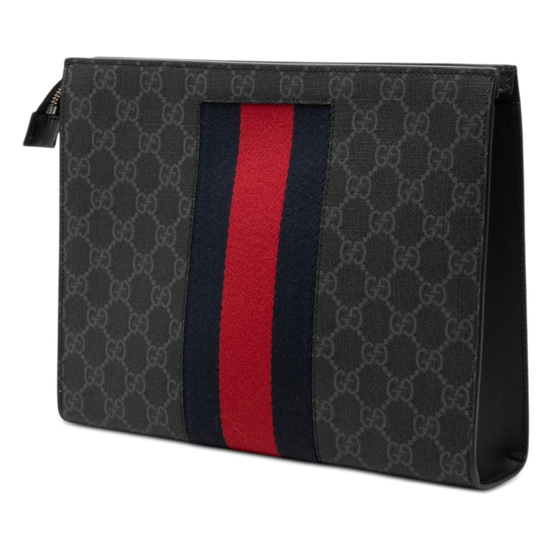 グッチ GGスプリーム シェリーライン ブラック クラッチバッグ GUCCI
