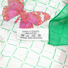 エルメス カレジェアン140 FARANDOLE プロヴァンス地方の踊り 蝶 スカーフ グリーン コットン レディース HERMES 【中古】