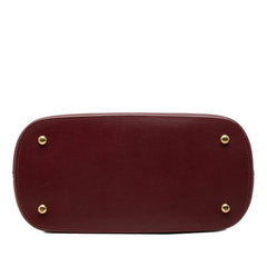 カルティエ マストライン ハンドバッグ ボルドー ワインレッド レザー レディース CARTIER 中古