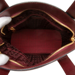 カルティエ マストライン ハンドバッグ ボルドー ワインレッド レザー レディース CARTIER 中古
