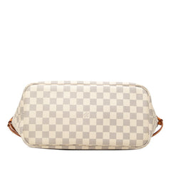 ルイ ヴィトン ダミエ アズール ネヴァーフルMM トートバッグ ショルダーバッグ N41605 ホワイト PVC レザー レディース LOUIS VUITTON 【中古】