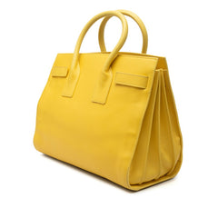 サンローラン サック ド ジュール ミニ ハンドバッグ ショルダーバッグ 2WAY 324823 イエロー レザー レディース SAINT LAURENT 【中古】