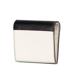 プラダ 二つ折り財布 ホワイト ブラック レザー レディース PRADA 【中古】