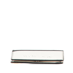 プラダ 二つ折り財布 ホワイト ブラック レザー レディース PRADA 【中古】