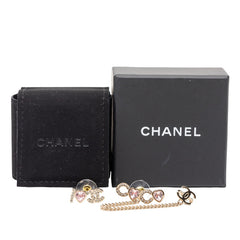 シャネル I LOVE COCO ココマーク ハート ラインストーン ピアス AB8202 ゴールド ピンク メッキ レディース CHANEL 【中古】
