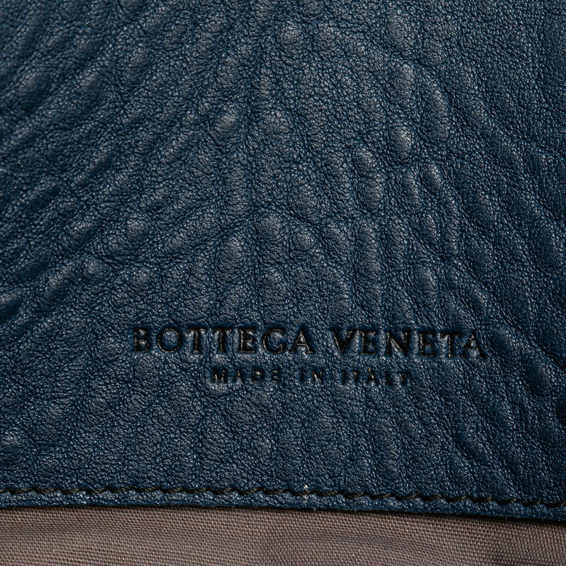 ボッテガヴェネタ イントレチャート ビジネスバッグ ブリーフケース ネイビー ブラック レザー メンズ BOTTEGAVENETA 【中古】