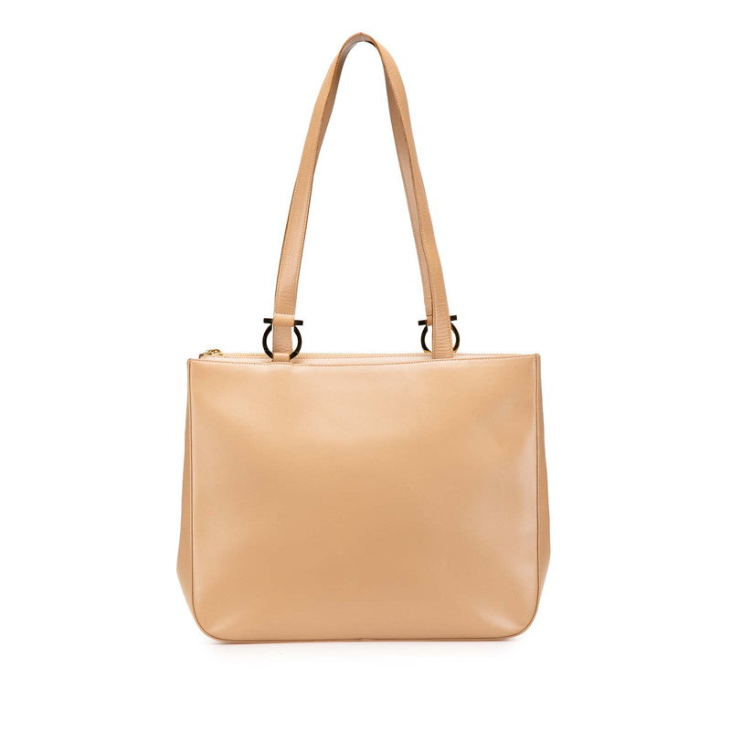 サルヴァトーレフェラガモ ガンチーニ ハンドバッグ トートバッグ ベージュ レザー レディース Salvatore Ferragamo 【中古】