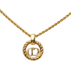 ディオール ヴィンテージ CDロゴ ネックレス ゴールド メッキ レディース Dior 【中古】