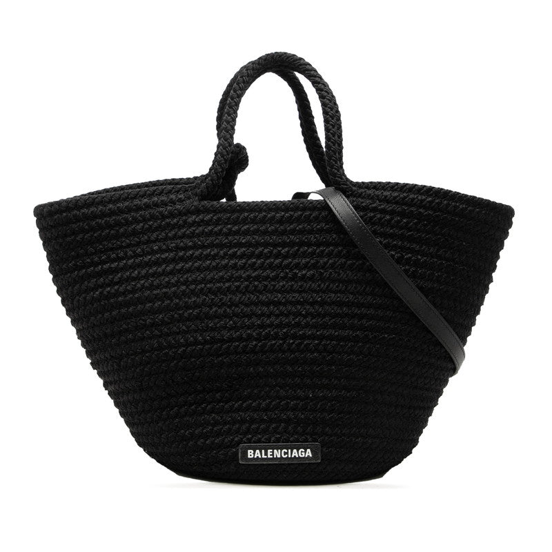 バレンシアガ イビザ ミディアム ハンドバッグ ショルダーバッグ 2WAY 695611 ブラック ナイロン レディース BALENCIAGA 【中古】