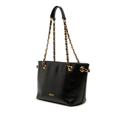 ヴェルサーチェ メデューサ チェーン ショルダーバッグ ブラック レザー レディース VERSACE 【中古】