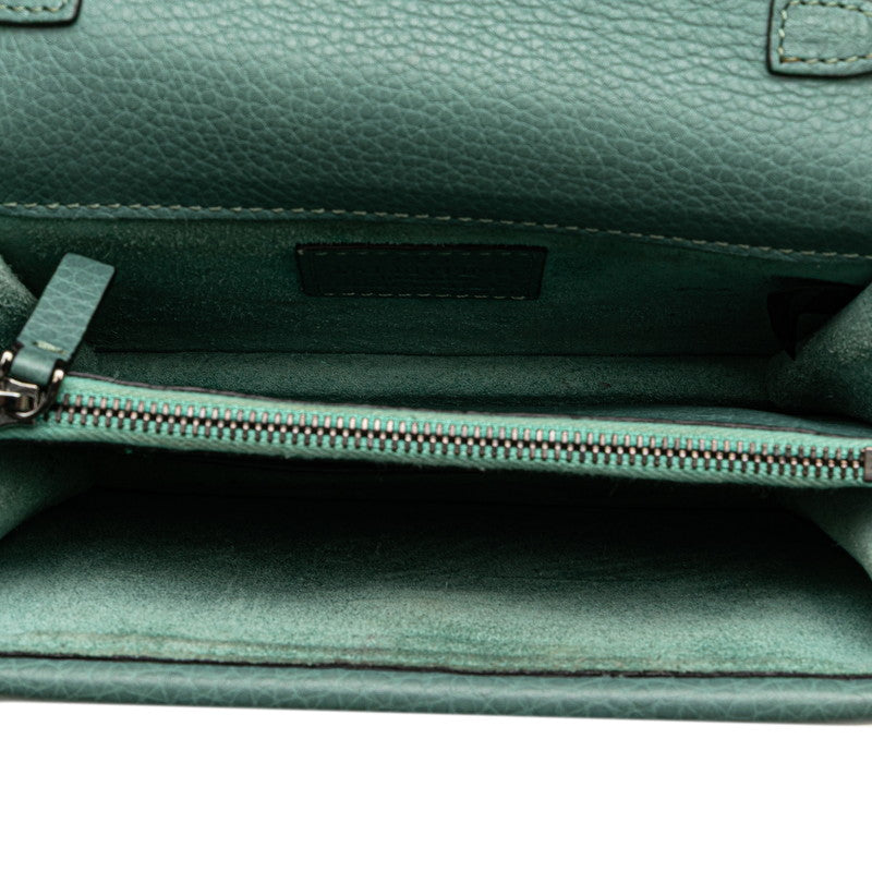 ヴァレンティノ ロックスタッズ チェーン ショルダーバッグ グリーン レザー レディース VALENTINO 【中古】
