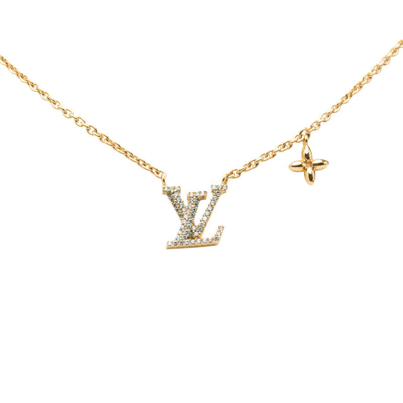 ルイ ヴィトン ネックレス LV アイコニック ネックレス M00596 ゴールド メッキ ラインストーン レディース LOUIS VUITTON 中古
