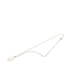 シャネル ココマーク クリスマスツリー モチーフ ネックレス 03A シルバー ホワイト メタル レディース CHANEL 【中古】