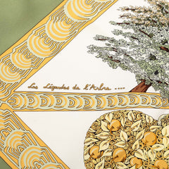 エルメス カレ90 Les Legendes de L'Arbre 木の伝説 スカーフ カーキ マルチカラー シルク レディース HERMES 【中古】