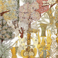 エルメス カレ90 Les Legendes de L'Arbre 木の伝説 スカーフ カーキ マルチカラー シルク レディース HERMES 【中古】
