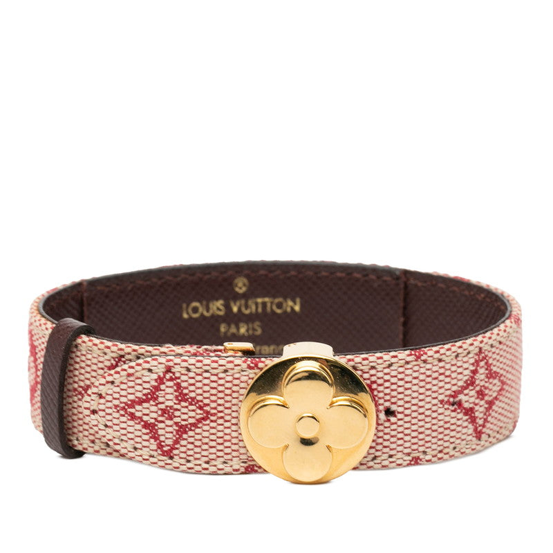 ルイ ヴィトン モノグラム ミニ グッドラックブレス ブレスレット M64459 ベージュ レッド キャンバス レザー レディース LOUIS VUITTON 【中古】