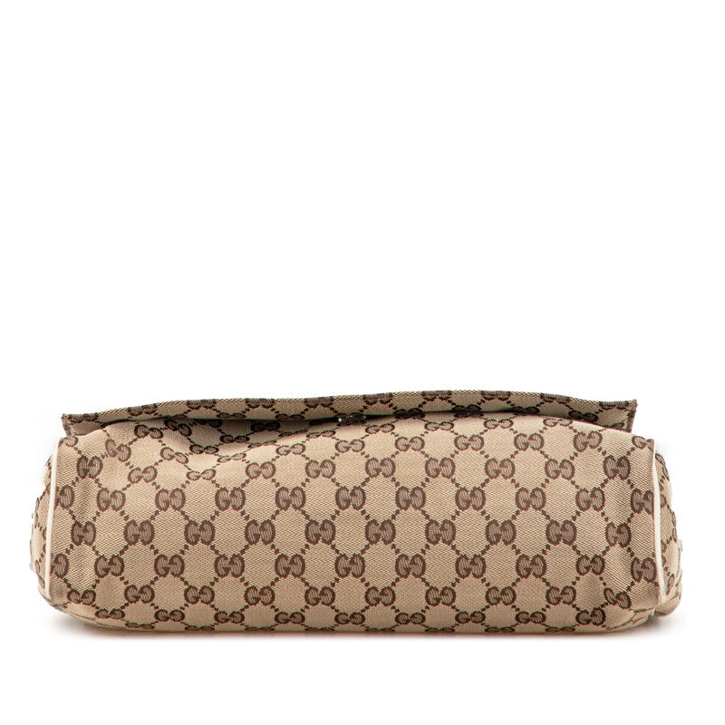 グッチ GGキャンバス ショルダーバッグ メッセンジャーバッグ 146236 ベージュ ホワイト キャンバス レザー レディース GUCCI 【中古】