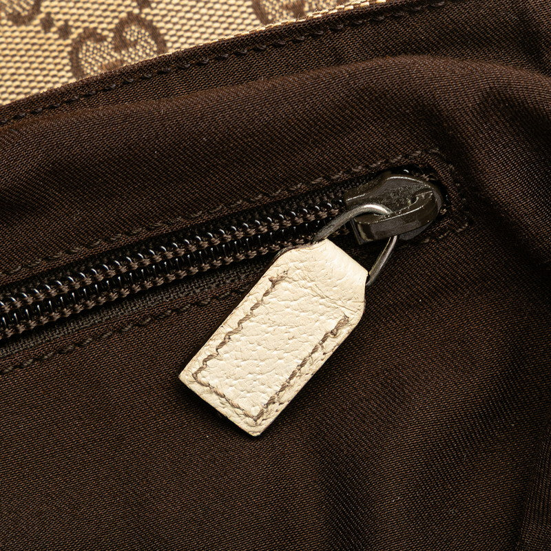 グッチ GGキャンバス ショルダーバッグ メッセンジャーバッグ 146236 ベージュ ホワイト キャンバス レザー レディース GUCCI 【中古】