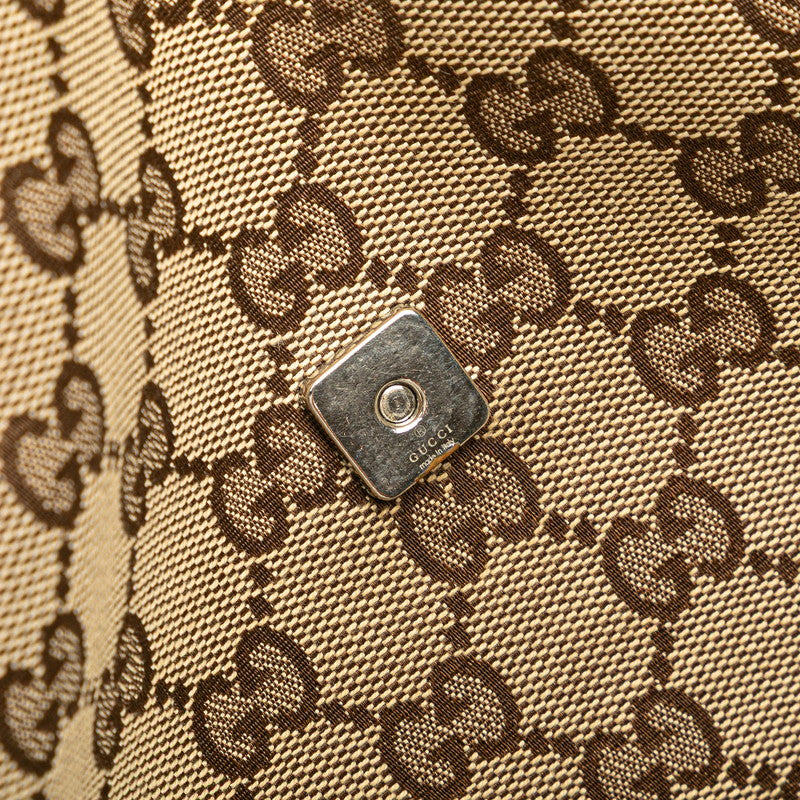 グッチ GGキャンバス ショルダーバッグ メッセンジャーバッグ 146236 ベージュ ホワイト キャンバス レザー レディース GUCCI 【中古】