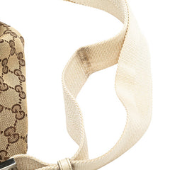 グッチ GGキャンバス ショルダーバッグ メッセンジャーバッグ 146236 ベージュ ホワイト キャンバス レザー レディース GUCCI 【中古】