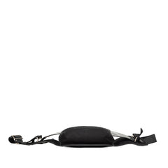 バレンシアガ ロゴ ウエストバッグ ボディバッグ 433625 ブラック キャンバス レザー メンズ BALENCIAGA 【中古】