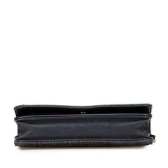 シャネル ドーヴィル チェーンウォレット A80795 ネイビー ホワイト デニム レザー レディース CHANEL 【中古】