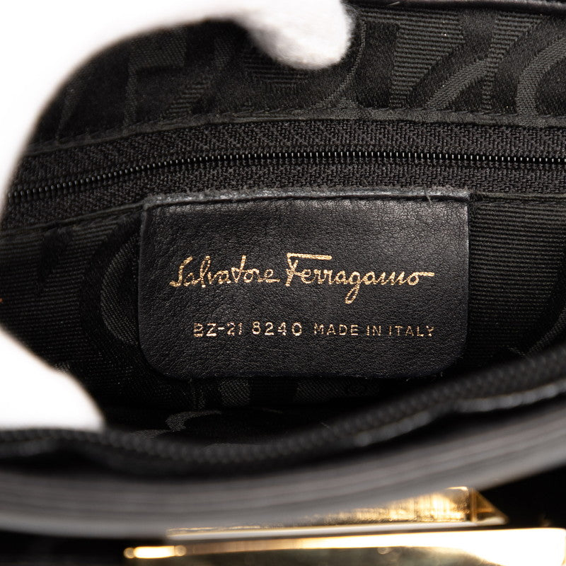 サルヴァトーレフェラガモ ハンドバッグ トートバッグ ブラック レザー レディース Salvatore Ferragamo 【中古】