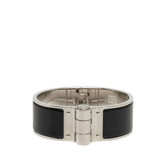 エルメス シャニエール ブレスレット バングル シルバー ブラック ノワール メタル エナメル レディース HERMES 【中古】
