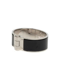 エルメス シャニエール ブレスレット バングル シルバー ブラック ノワール メタル エナメル レディース HERMES 【中古】