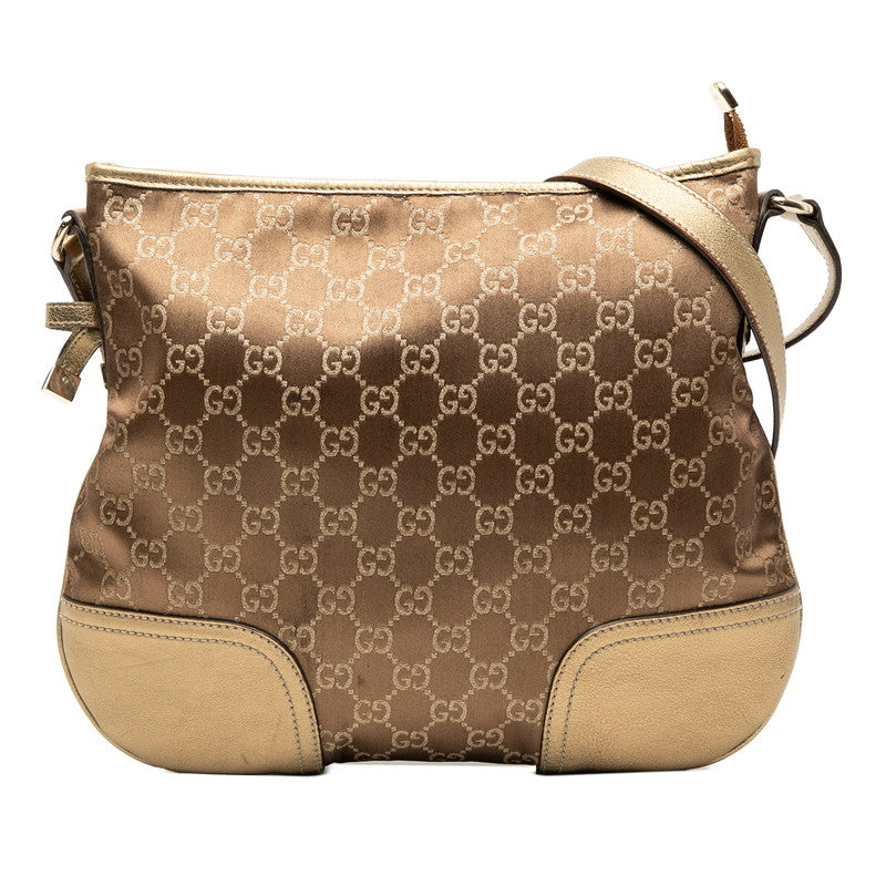 グッチ プリンシー 斜め掛け ショルダーバッグ 204939 ゴールド ブラウン キャンバス レザー レディース GUCCI 【中古】