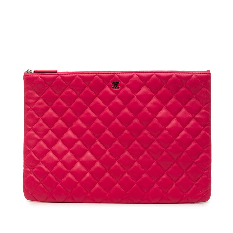 シャネル ココマーク マトラッセ クラッチバッグ セカンドバッグ ピンク ラムスキン レディース CHANEL 【中古】