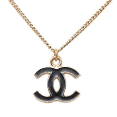 シャネル ヴィンテージ ココマーク ネックレス ゴールド ブラック メッキ レディース CHANEL 【中古】
