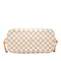 ルイ ヴィトン ダミエ アズール ネヴァーフルMM トートバッグ ショルダーバッグ N51107 ホワイト アイボリー PVC レザー レディース LOUIS VUITTON 【中古】