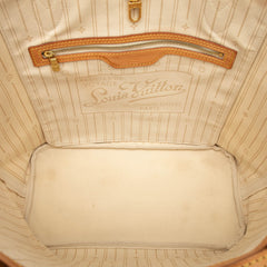 ルイ ヴィトン ダミエ アズール ネヴァーフルMM トートバッグ ショルダーバッグ N51107 ホワイト アイボリー PVC レザー レディース LOUIS VUITTON 【中古】