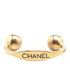 シャネル ロゴ バングル ゴールド メッキ レディース CHANEL 【中古】